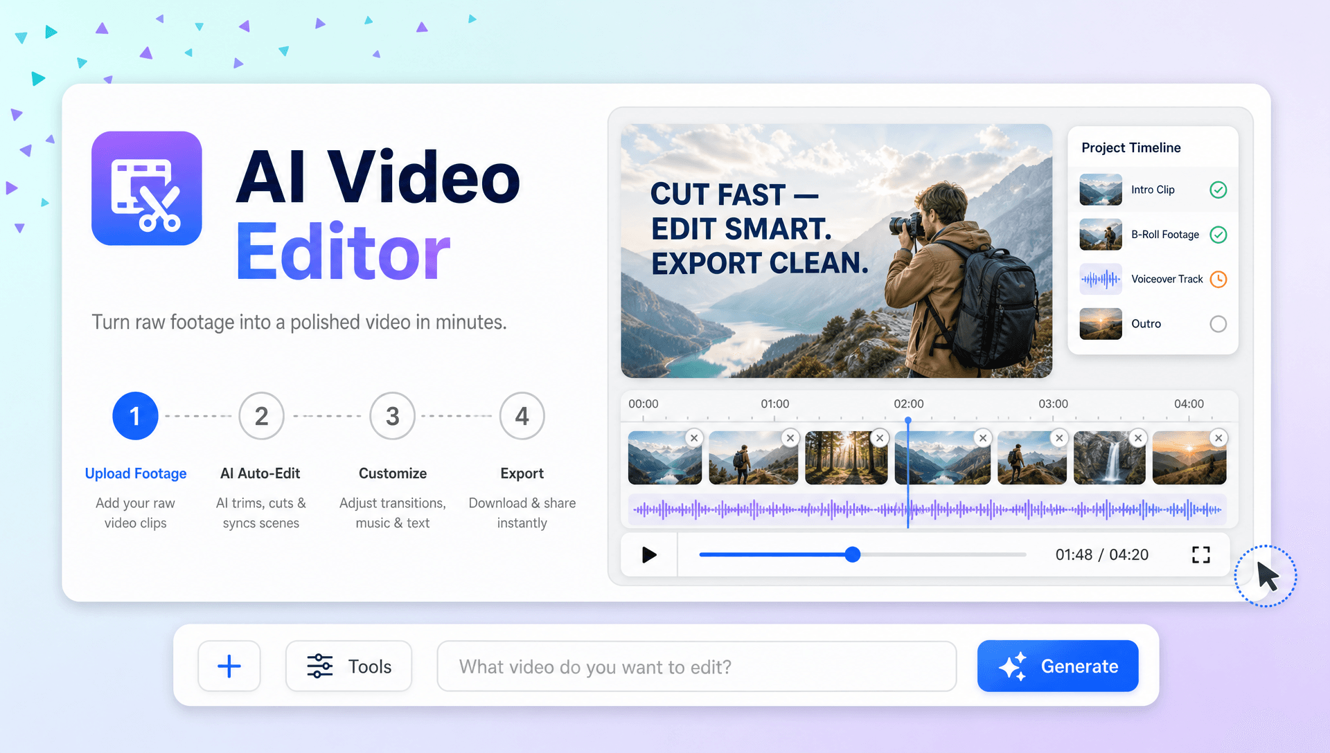 AI Video Editor Online – Edit and Enhance Videos with AI AI Video Editor Online – Edit and Enhance Videos with AI